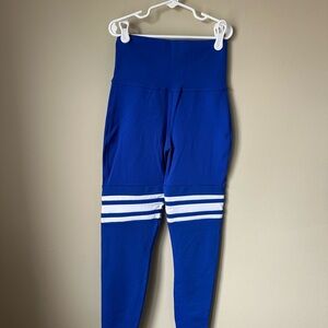 Bombshell Women’s Leggings Blue with White Stripes